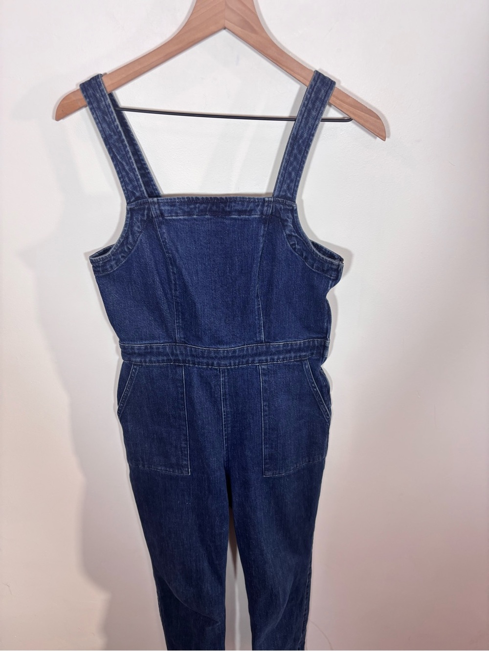 J.Crew Jeans Denim Overall Jumpsuit Size 4 Medium Indigo Basic One Piece K3974 - Picture 4 of 14